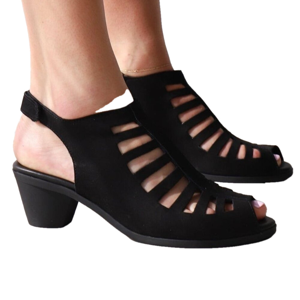 NEW ARCHE Womens Soexor Sandals Cushion Hook & Loop Block Heel Ankle Strap